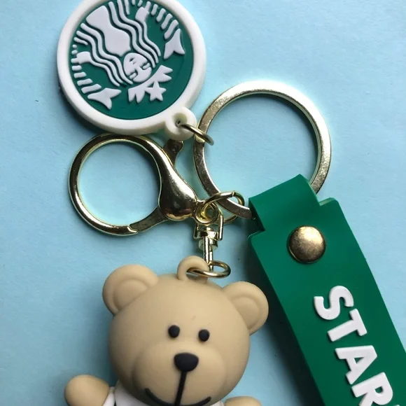Starbucks Bear Keychain with Green Strap - Picture 3 of 3